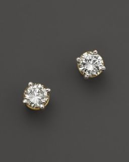 Micro Pave Diamond Stud Earrings in 14K White Gold, .50 ct. t.w.
