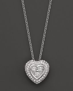 White Gold Heart Pendant Necklace, .50 ct. t.w., 16