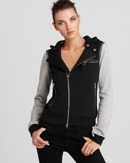 aqua jacket french terry hoody moto price $ 88 00 color black grey