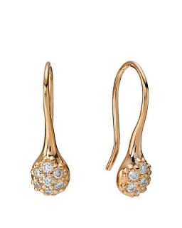 PANDORA Earrings   Diamond Pavé & 18K Rose Gold Small Hook, .14 ct. t