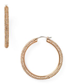 michael kors pave hoop earrings price $ 145 00 color rose gold