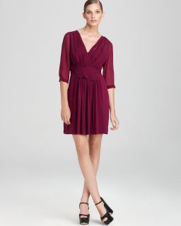 pleated cross front dress with tie orig $ 335 00 was $ 167 50 now