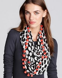 scarf with poms price $ 185 00 color animal dots black quantity 1 2 3