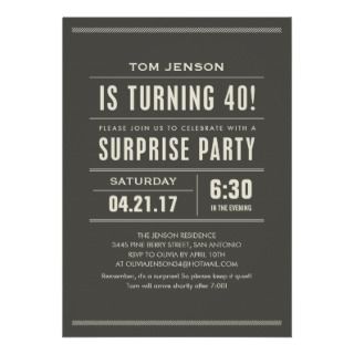 40th Birthday Party Invitations on Sophia Surprise Party It S A Surprise Party Surprise Party Invitation