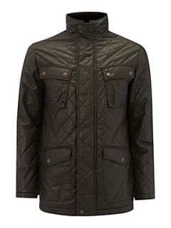 Howick Cambridge wax quilted jacket Green Brown   