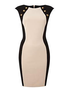 Lipsy Cap sleeve monoprint contour dress Black & Ivory   