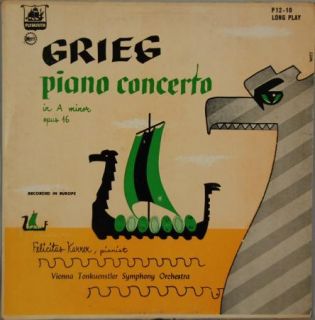 Felicitas Karrer Grieg Piano Concerto A Minor Plymouth P12 10 LP VG