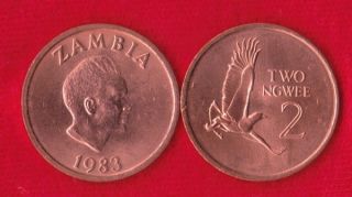 Zambia 2 Ngwee 1983 KM 10A Uncirculated Coin