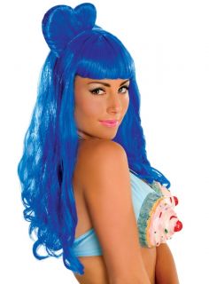 Katy Perry California Gurls Long Blue Halloween Costume Wig Adult