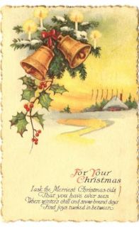 Vintage Post Card for Your Christmas J P N Y 1928 Good