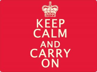 Keep Calm Carry on Large 16x12 Glass Chopping Board Worktop Saver