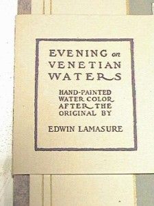 1920 Vintage Print Lamasure Evening Venetian Waters