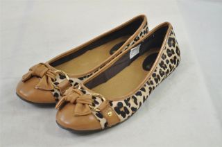 Sperry Kendall Leopard Pony Leather Flats with Stylish Bow Horsebit