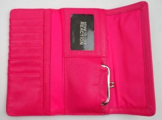 New Kenneth Cole Womens Leather Slim Clutch Credit Card Coin Wallet