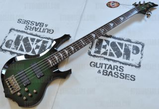 ESP DK 5 Danny Kenny 5 Strings Electric Bass in Dark See thru Green