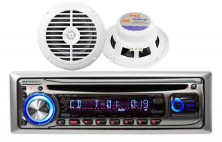 Kenwood Boat Marine CD MP3 Stereo Radio Player Receiver 26 5 Speakers