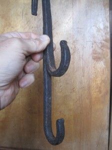 Antique 1760 1820 Wrought Iron Hearth Kettle Pot Hook Colonial Cast