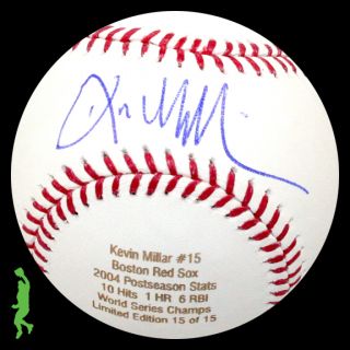 Kevin Millar Signed Auto 2004 World Series Champs Baseball Ball Red