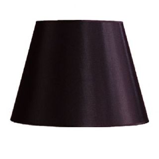 New 18 in Wide Barrel Shaped Lamp Shade Black Faux Silk Fabric Laura