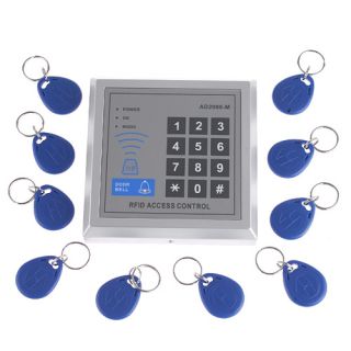 RFID Proximity Entry Door Lock Access Control System + 10 Key Fobs US