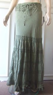 SOLITAIRE by Ravi Khosla Long Green Skirt. BNWT Only £12.50 Original
