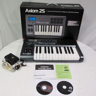 Audio Axiom 25 Key 8 Pad Semi Weighted Electronic Keyboard USB MIDI