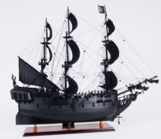 MAGNIFICENT HANDMADE BLACK PEARL PIRATE SHIP WOODEN MODEL 35 INCHES.