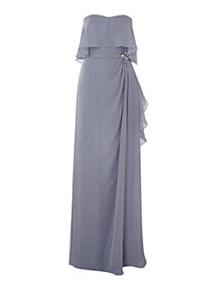 JS Collections Waterfall skirt detail dress Blue   