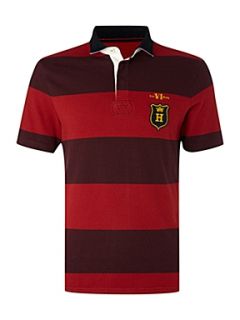 Howick Heritage block stripe short sleeve rugby Chilli   