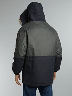 Paul Smith Jeans Parka coat with a faux fur trimmed hood Navy   