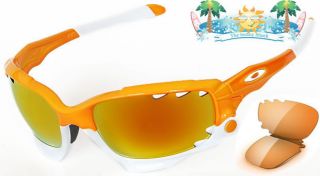 New Mens Oakley Sunglasses Jawbone Atomic Orange Fire Iridium 04 206