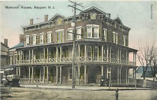 NJ Keyport Mansion House Town View mailed 1907 R64139