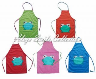 Cute Frog Kids Kitchen Garden Apron Lovely Child Pinafore Gift 5 Color