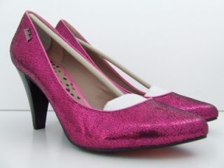 Killah Xara Pump Heels in Sparkly Metallic Fuschia Pink Ladies Court