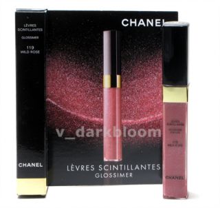 Chanel Mini Glossimer Lip Gloss Wild Rose 119 Brand New