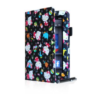 Kindle Fire PU Leather Hello Kitty Folio Case Cover Car Charger Stylus