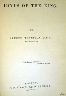 Idylls of The King Alfred Tennyson 1st 1st US 1859