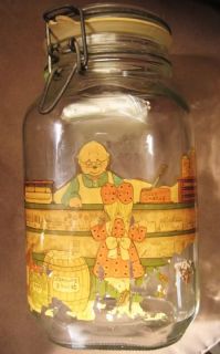 Vintage Kilner Ravenhead Clip Top Storage Glass Jar Container Decal