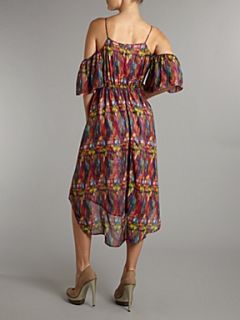 House of Dereon Off the shoulder printed dress Multi Coloured   