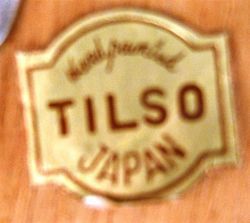 Vintage Tilso Blue Gold Decorated Ceramic Music Jug