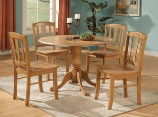 5pc Round Dinette Kitchen Dining Set Table and 4 Chairs