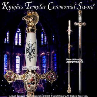 Knights Templar Freemason Masonic Ceremonial Sword Gold Regalia 31