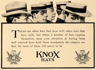 1909 Ad Knox Mens Hats New York Fashion Arnold Hatters