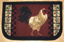 New Patchwork Rooster Kitchen Wedge Rug Black Chicken Non Slip
