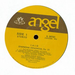 Leonid Kogan Tchaikovsky Lalo Symphone Espagnole Angel Records VG LP