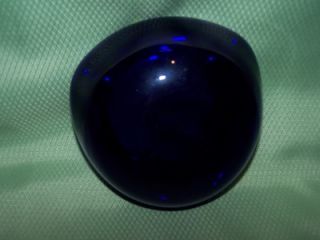 VTG BOHEMIAN CZECH MOSER COBALT BLUE ART GLASS PINCHED BOWLW/ ENAMEL