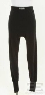 Chanel Black Cashmere Knit Pants 94a Size 34