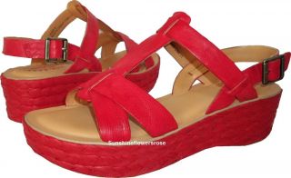 Kork Ease $155 Ande The Original Platform Red Leather Wedge Sandal