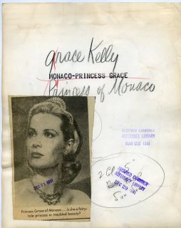 Vintage 1961 Monaco Princess Grace Kelly Beautiful Glamour Headshot