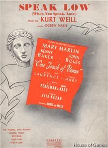 Vintage Sheet Music Speak Low 1943 Mary Martin Kurt Weill